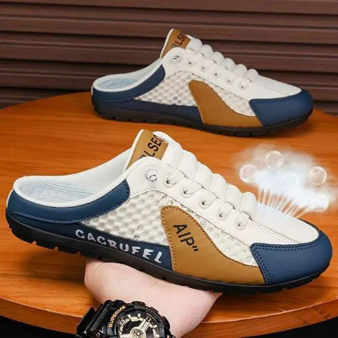New Summer Slip-on Men's Sports Slippers (Brown-White)_6