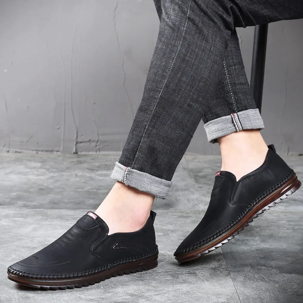 Black Men s Soft Sole Stitched Breathable Casual Loafer Shoes black-men-s-soft-sole-stitched-breathable-casual-loafer-shoes