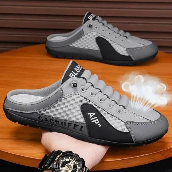 New Summer Slip-on Men's Sports Slippers (Grey-Black)_6