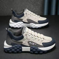 Men's Korean Style High Top Fashion Casual Shoes (Boots) White Navy Blue_07