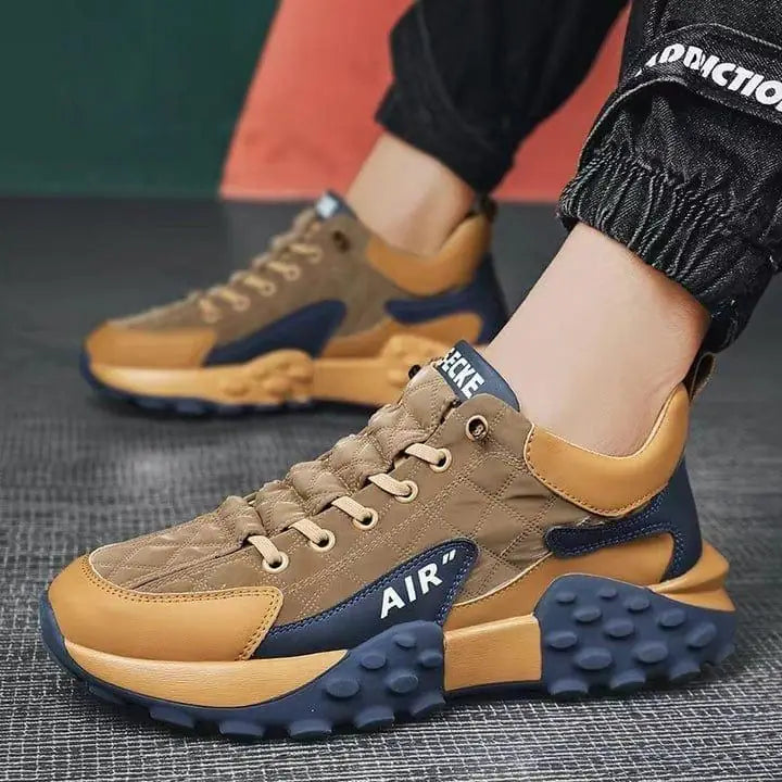 Men's Korean Style High Top Fashion Casual Shoes (Boots) Tan_06